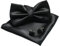 JEMYGINS Herren Fliege Schwarz 5 Satin Fliege und Einstecktuch mit Manschettenknöpfe Sets