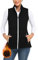 Soneven Fleece Weste Damen Outdoor Fleeceweste Warm Gefüttert Ärmellose Jacke mit Reißverschluss Tasche Standkragen Softshell-Weste Laufweste Thermoweste Strick für Wandern Winter(Schwarz, M)