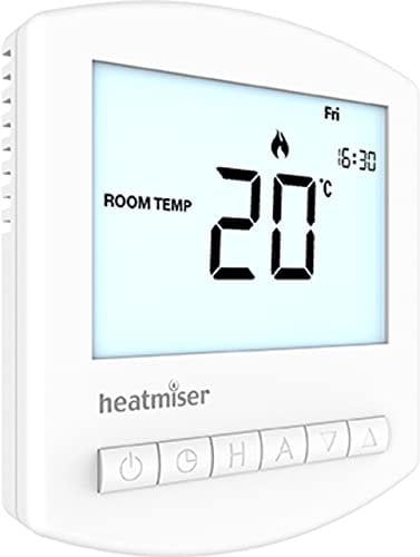 Heatmiser Slimline RF V3 Wireless Programmable Thermostat For Use With Heatmiser RF Switch Receiver or UH8-RF Wiring Centre (Not Included)