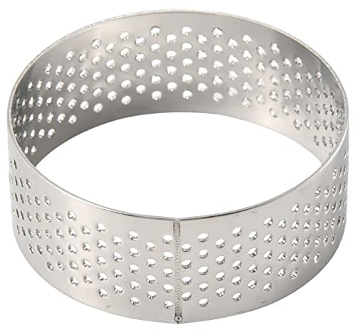Lobamop 10 Pack 5Cm Edelstahl Tart Ring, BestäNdiger Perforierter Kuchen Mousse Ring, Runder Ring Back Donut Werkzeug