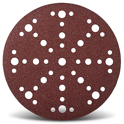 Wfix Craft IK88 Schleifscheiben 150mm Klett mit 48-Loch-Perforation für Exzenterschleifer | Körnung P100 - medium - 50er Profi Schleifpapier Set für Holzschliff