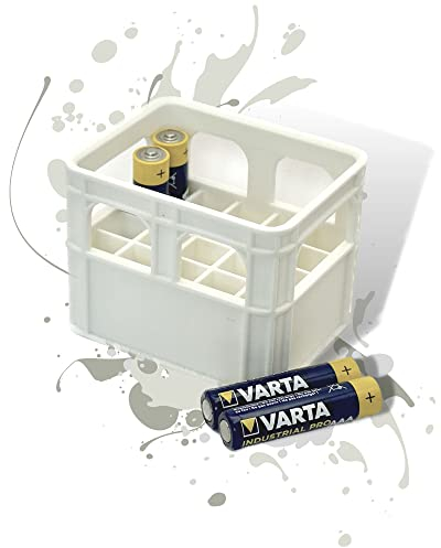 Batterie Bier Kasten Batteriekasten Batteriekiste Batteriebox Aufbewahrungsbox Minikiste Minibox für Aufbewahrung von Batterien AA, AAA, 9V, Leerkiste - 3D gedruckt (AAA, Weiss)