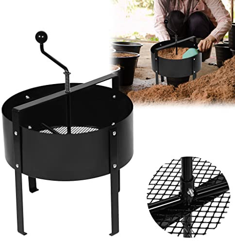 YZNAHRE Bodensieb Drehbarer Gartensieb Handkurbelsieb mit Sieb-Filter, Kompostsieb Sandsieb Kompost Siebmaschine Erdsieb Sand Sieb Garten Sieb für Unkraut, Steine, Kompost, Schwarz