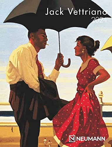 Jack Vettriano - Buchkalender Deluxe 2024 - Kalenderbuch A5 - Taschenkalender - Neumann-Verlag - Taschenplaner mit Spiralbindung - 16,5 cm x 21,6 cm