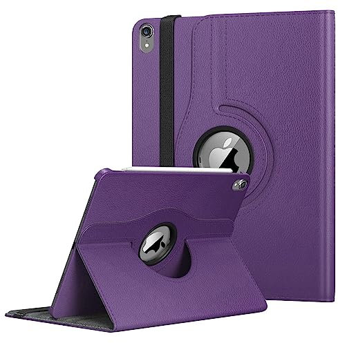 Funda de piel giratoria de 360 grados para Apple iPad de 10ª generación de 10.9 pulgadas, lanzado en 2022, solo los números de modelo son A2757, A2777, A2696 (morado)