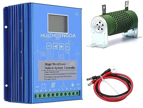 HUIZHITENGDA Contrôleur De Charge Hybride Solaire 1000W À Vent 12V / 24V / 48V, Contrôleur Hybride Éolien Et Solaire MPPT pour Éolienne De 500 W Et Panneaux Solaires 500W,48v