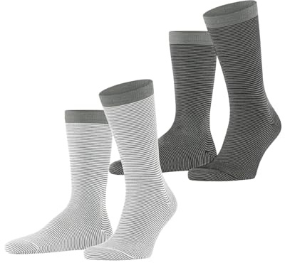 ESPRIT Herren Allover Stripe 2-Pack Socken Baumwolle atmungsaktiv