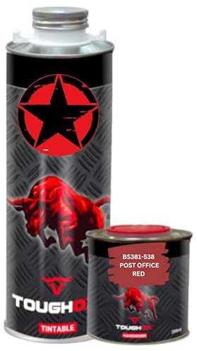 Tailored Paint Military Colours Bedliner 2k Paint Texture Finish Truck Car Respray Heavy Duty Tough Wearing Durable Includes Hardener - BS381 538 POST OFFICE RED