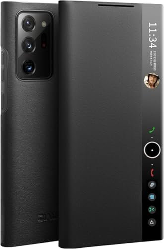 Intelligent Leather Cell Phone Case for Samsung Galaxy Note 20 Ultra Automatic Sleep/Wake/Smart Holster for Samsung Note20 Ultra. Mobile Phone Cover Black