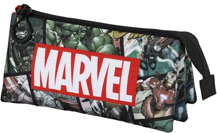 Los Vengadores React-Estuche Portatodo Triple, Multicolor, 23 x 11 cm