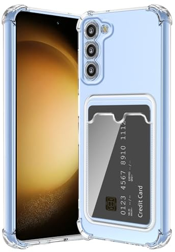 Hülle für Samsung Galaxy S24 Plus/S24+ mit Kartenfäch Transparent Silikon TPU Handyhülle Ultra Dünn Weiche Stoßfest Flexibel Handy Tasche Bumper Case für Samsung Galaxy S24 Plus/S24+