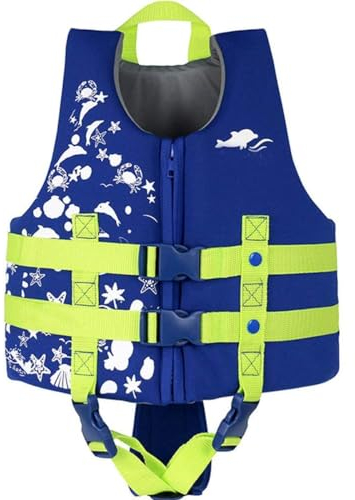 Schwimmlernweste, ideale Schwimmlernweste für Kinder 3-10 jährige Jungen und Mädchen Schwimmlernweste Auftrieb Bademode Einstellbar Schwimmen Lernen Schwimmbad Tauchen Strand Surfen Sicherheit/Blau M