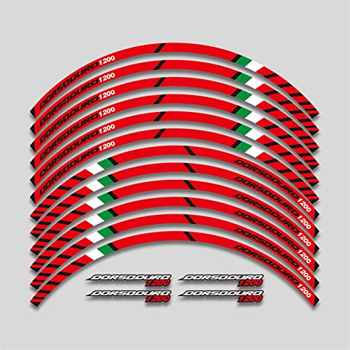 YESKIT Modifizierte dekorative Aufkleber Für Aprilia DORSODURO 750 1200 ABS Motorrad Rad Aufkleber Felge Reflektierende Aufkleber Logo Zubehör (Color : Rosso)