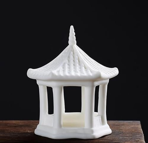 DECRZPB Figurine en céramique pavillon Blanc Sculpture en Porcelaine Ornement en céramique décoration de Maison Cadeau de Bureau