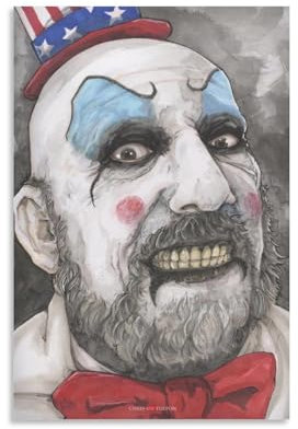 Horror-Filmposter House of 1000 Corps, Tattoo, Captain Spaulding, coole Kunstposter, Leinwandkunst, Poster und Wandkunst, Bilddruck, moderne Familienschlafzimmer-Dekoration, Poster, 30 x 45 cm