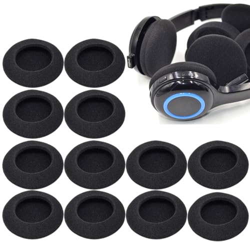 PLKSEI 12 Piezas Almohadillas Auriculares 55 mm Reemplazo Espuma Almohadilla Auriculares Accesorios para Auriculares Esponja Muy Elástica Oído Repuesto Esponja Earpads para Auriculares de 53-58 mm