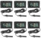 6 Stück Hygrometer Thermometer, Mini LCD Digital Hygrometer Thermometer mit Fühler und 1.5m Kabel, Elektronisches Thermometer mit Luftfeuchtigkeitsmesser für Reptilien, Inkubator Aquarium(Schwarz)