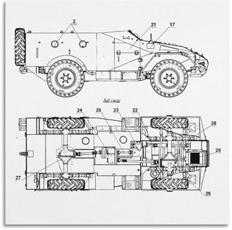 BTR-40 Poster mit Militärfahrzeugen, gepanzerter Personenträger, dekoratives Gemälde, Leinwand, Wandposter und Kunstdruck, moderne Familienschlafzimmer-Dekor-Poster, 70 x 70 cm