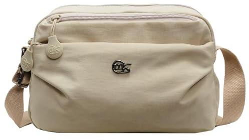 cotwoco Umhängetasche Damen, Wasserdicht Nylon Crossbody Bag Damen mit Leichte Schultertasche Verstellbarer Breitem Freizeit Kleine Messenger Bag für Einkaufen, Reisen 4 Reißverschlussfächer