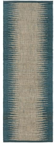 benuta Pure Juteläufer Tulsi - Blau 70x200 cm - Sisal/Jute - Läufer & im Style: Vintage, Ethno-Style, Retro - Pflegeleicht für Wohnzimmer Schlafzimmer