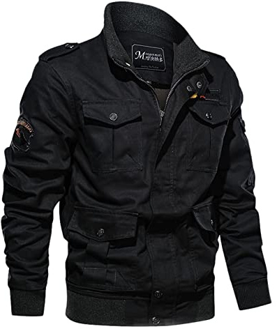 Veste de style militaire pour homme, fermeture éclair intégrale, veste chaude rembourrée double couche boutonnée, veste tactique multi-poches, multi-fonctions, veste fine d'extérieur pour homme