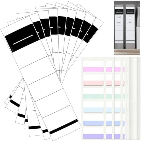 Ordnerrücken Selbstklebend 50 Stück Ordnerrücken Ordner Rückenschilder Selbstklebend 5.4 * 19cm Im Lieferumfang Sind 60 Klebeetiketten Enthalten Geeignet für 8 cm Breite Ordner