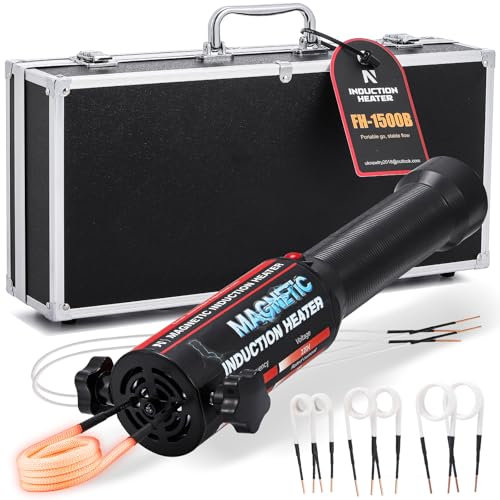 NEWTRY Kit di riscaldamento a induzione magnetica, 1500w induzione portatile per il riscaldamento dei dadi arrugginiti con 8 bobine per officine di riparazione auto, 220V