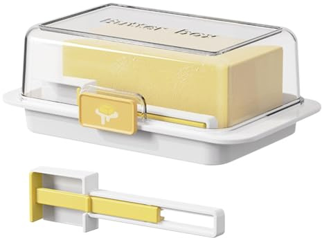 Moderne Butterdose - Butterdose aus weißem Glas mit luftdichtem Deckel, multifunktionaler Behälter | Butterdose für Theke und Kühlschrank, unzerbrechliche Käsebox, Ablagetablett