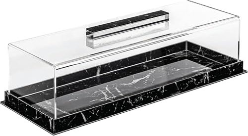 Wezalget Rectangle Cake Tray with Lid, Clear Pastry Display Case, Dessert Serving Tray, Cake Storage for Home Kitchen Wedding Birthday
