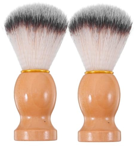 minkissy Weiche Rasierpinsel für Bartreinigung und Gesichtsmassage 2 Stück-pack mit Ergonomischem Griff Sanft zur Haut für Herren