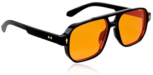 QarulG Retro Sonnenbrille Pilot Double Brücke Pilotenbrille 70er Vintage Herren Damen Klassisch Eckige Quadratische Sonnenbrille Retro Brille Pilotenform Schutz Fahren Outdoor mit UV400 Schutz