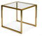 JFUNANQH Table d'appoint carrée en Fer forgé, Table Basse en Verre trempé, Table d'appoint pour Magazine, Table d'appoint pour canapé de Salon, Petite Table Basse d'angle (Couleur : Or, Tai