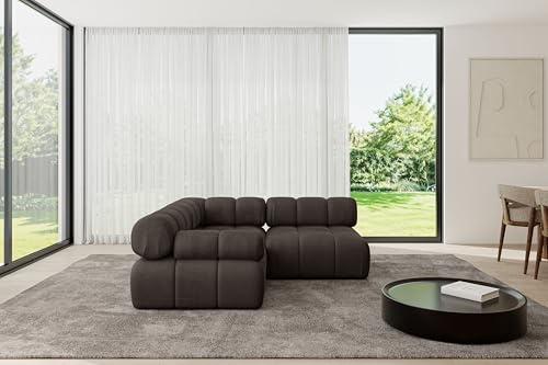 ALTDECOR Modulares Sofa Ecksofa in L-Form Corner modular Sofa Eckcouch Couch Wohnlandschaft Cauchsofa Polstersofa Mende-L1-190x190x70 cm Braun