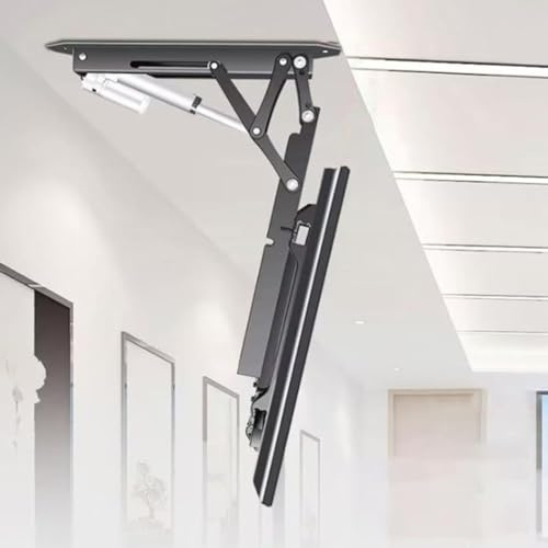 LJCSSD Support TV De Plafond Électrique, Support TV Motorisé Télescopique avec Levage Automatique, Élévateur TV Motorisé pour Téléviseurs De 32 À 75 Pouces, Capacité De Charge 45 Kg/99 LB