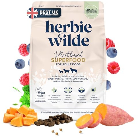 Herbie Wilde Hypoallergenic Dog Food, 3kg | Vegan Dry Dog Food