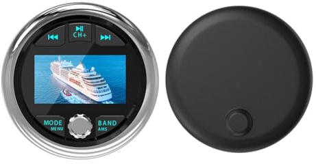 Ounfhtrttk MP5 Marine Stereo IPX5 Wasserdicht für Yacht Gauge ATV UTV Wagen Motorrad Boot Radio Player Bluetooth FM AM RDS Audio