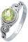 mantraroma Damen Ring 925 Silber Peridot Edelstein grün ausgefallen verspielt (MRG-115-59-(56))