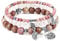 JSDDE Schmuck Wickelarmband Mehrschichtiges Armbänder Set Freundschaftsarmband Partnerarmbänder aus Edelsteine Heilsteine mit Lotus Blätter Anhänger für Damen Frauen (Rhodonit)