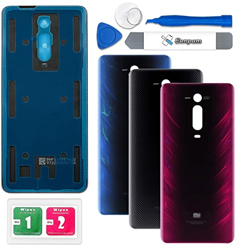 Eonpam Akkudeckel für Xiaomi Mi 9T / 9T Pro Rückseite Glas Original Backcover Back Glas Ersatz mit Reparatursatz (Rot)