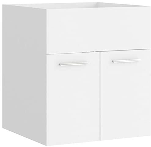 vidaXL Waschbeckenunterschrank Waschtisch Unterschrank Badmöbel Badschrank Badezimmerschrank Badezimmer Weiß 41x38,5x46cm Holzwerkstoff