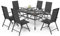 PHI VILLA 6+1 Garden Table and Chairs Set of 6 Patio Seating Folding Chair 6X Adjustable with 7 Seating Positions and Metal Dinning Table Garden Furniture Sets Weather-resistant