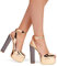 LEBE High Heels Damen Sandalen Fischmaul Plattform High Heel Party Schuhe Abendschuhe-Rose Gold||36
