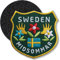Klettpatch - Schweden Mittsommer gestickt 60 x 61 mm/Klett Patch Patches Abzeichen Aufnäher Applikation zum aufkleben aufnähen auf Kleidung Rucksack Tasche (Grün)