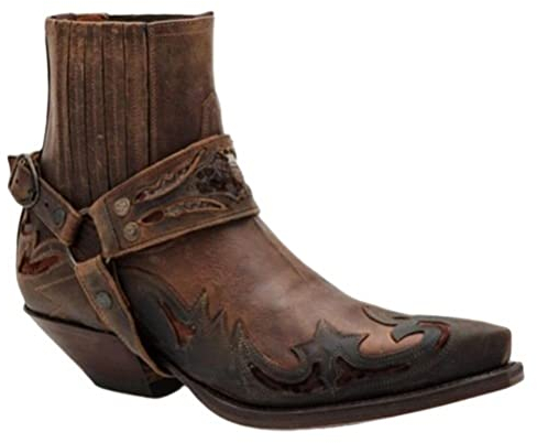 ORANDESIGNE stivali alti per gli uomini vintage stile cowboy western stivali lunghi stivali da equitazione casual stivali da moto moda all'aperto moda slip on slip equestrian scarpe G Marrone 41 EU