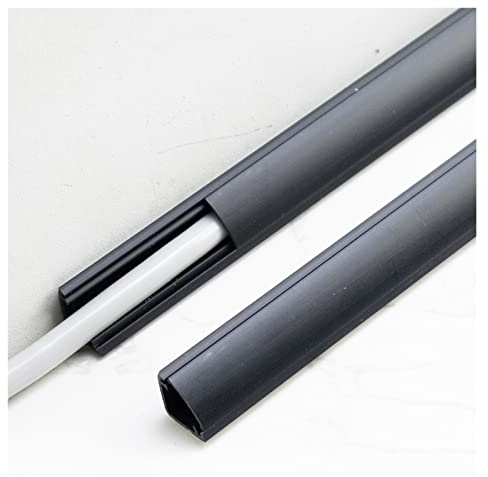 HAIXHX Kabelkanal PVC-Eck-Kabelkanal, Ecke/Decke Lackierbarer Kabelkanal Kabelabdeckung mit Selbstklebender Rückseite für Haus/Werkstatt (Color : Black, Size : 24x24mm/0.94x0.94in)