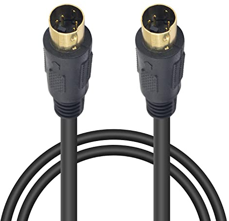 Maxhood S-Video Cable Male to Male Gold Plated Connector, 6ft Mini DIN 4 Pin Male to Male S-Video Cable for TV, S-VHS, VCRs, DVD, Camcorders, Video Cards, 28AWG