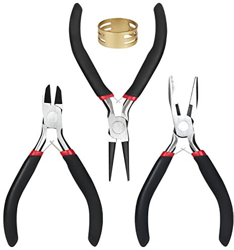 Jewellery Pliers 3 PCS Pliers Set Black Jewellery Making Tools with Jump Ring Opener for Jewelry Making, Beading and DIY Supplies
