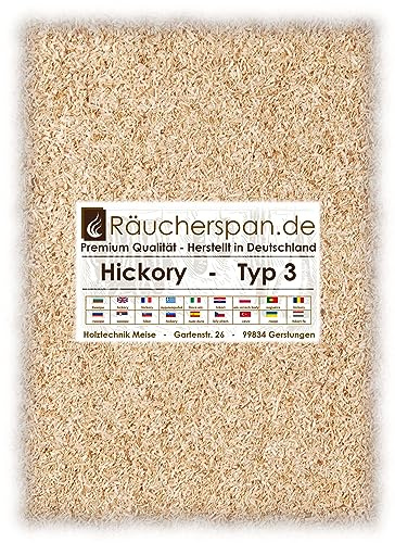 Räucherspäne Räuchermehl Hickory 1kg Typ 3 mittelfein Spangröße 0,3-1mm auch für Sparbrand, Räucherschnecke, Kaltrauchgenerator geeignet