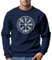 Neverless® Sweatshirt Herren Vegvisir Runenkompass Wikinger Kompass nordische Mythologie Kelten Germanen Navy L