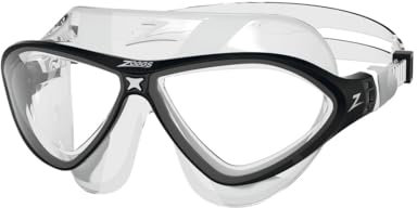 Zoggs Unisex-Adult Horizon Flex Swim Mask Goggles, Clear/Black/Clear